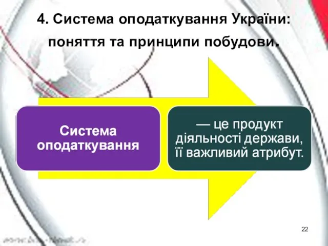 4. Система оподаткування України: поняття та принципи побудови.