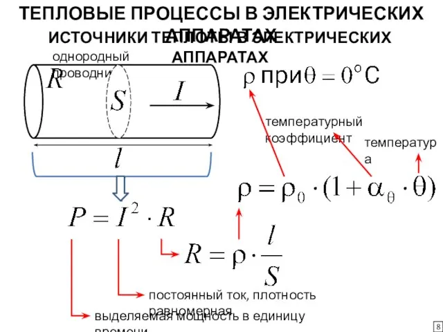 ТЕПЛОВЫЕ ПРОЦЕССЫ В ЭЛЕКТРИЧЕСКИХ АППАРАТАХ 8 ИСТОЧНИКИ ТЕПЛОТЫ В ЭЛЕКТРИЧЕСКИХ АППАРАТАХ