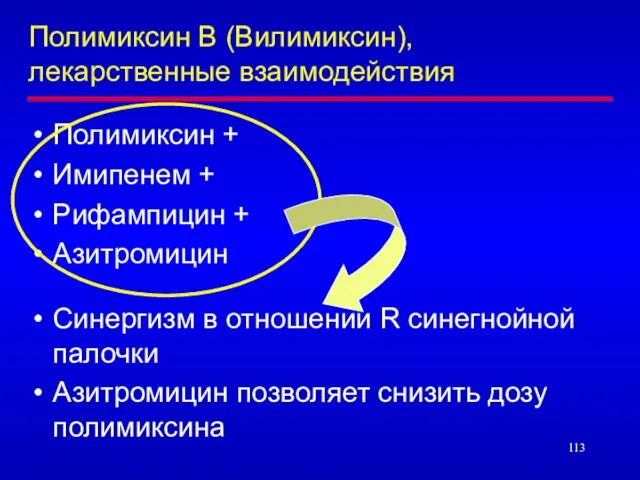 Полимиксин В (Вилимиксин), лекарственные взаимодействия Полимиксин + Имипенем + Рифампицин +