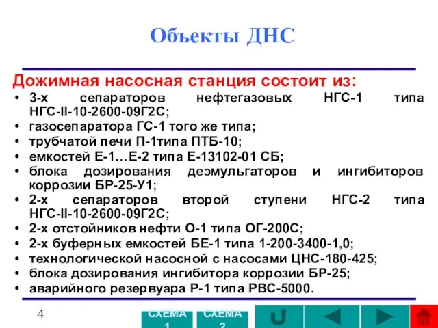 Объекты ДНС Дожимная насосная станция состоит из: 3-х сепараторов нефтегазовых НГС-1