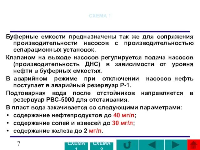 СХЕМА 1 Буферные емкости предназначены так же для сопряжения производительности насосов