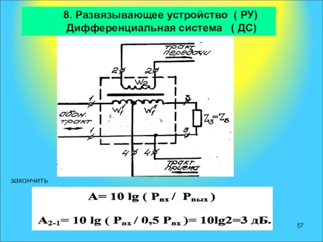 8. Развязывающее устройство ( РУ) Дифференциальная система ( ДС) закончить