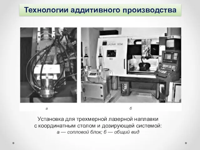 Технологии аддитивного производства Установка для трехмерной лазерной наплавки с координатным столом