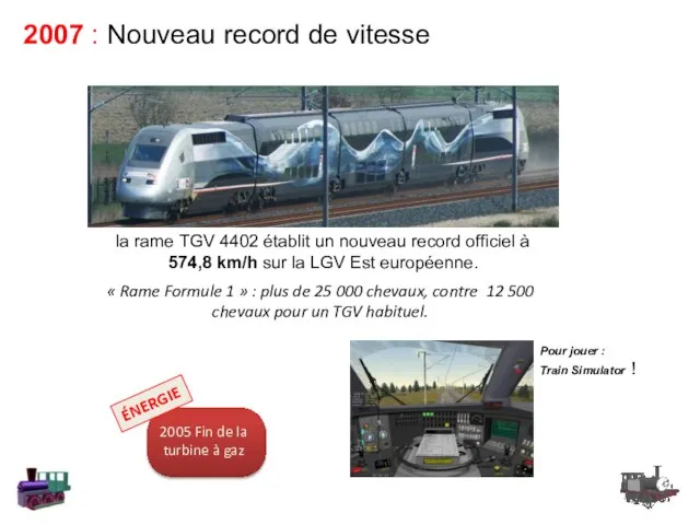 2007 : Nouveau record de vitesse la rame TGV 4402 établit