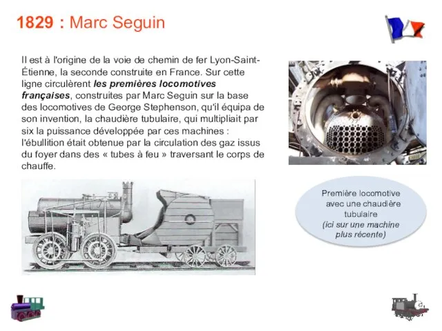 1829 : Marc Seguin Il est à l'origine de la voie