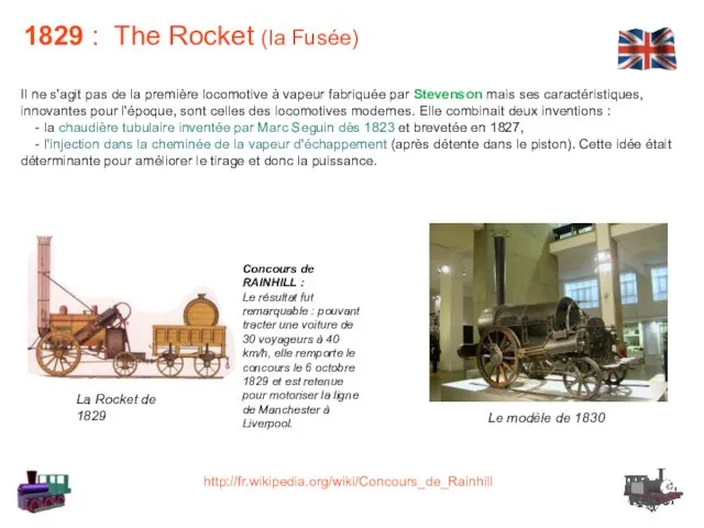 1829 : The Rocket (la Fusée) Il ne s'agit pas de