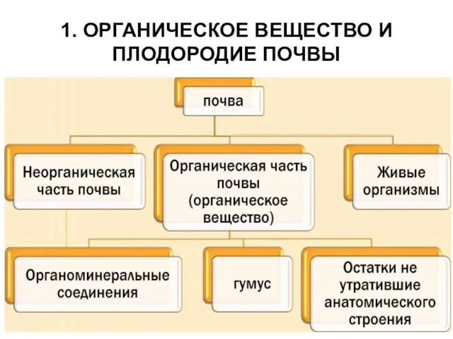 1. ОРГАНИЧЕСКОЕ ВЕЩЕСТВО И ПЛОДОРОДИЕ ПОЧВЫ