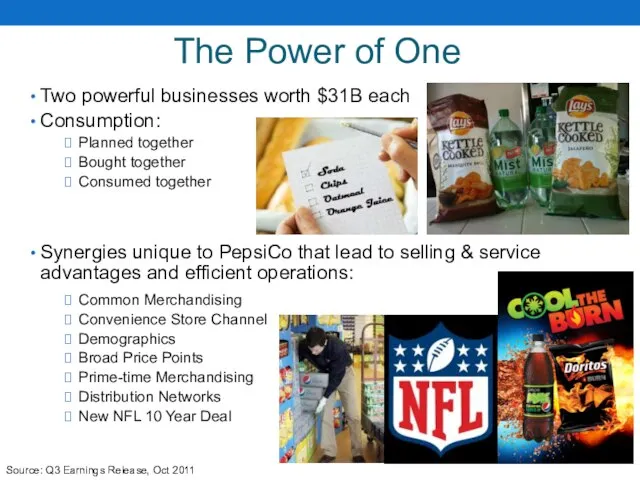 The Power of One Two powerful businesses worth $31B each Consumption: