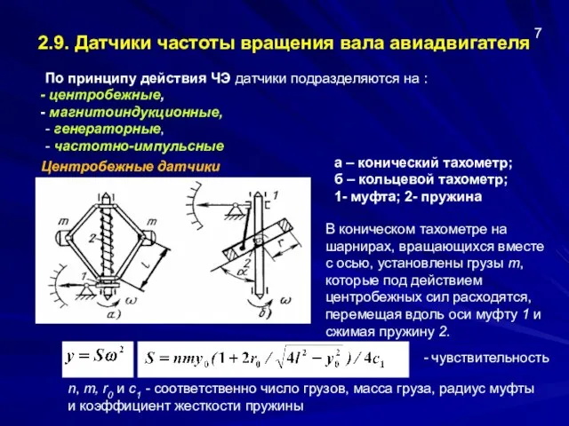 2.9. Датчики частоты вращения вала авиадвигателя По принципу действия ЧЭ датчики