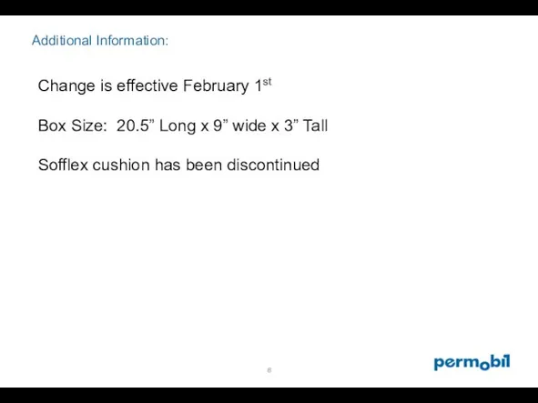 Additional Information: Change is effective February 1st Box Size: 20.5” Long