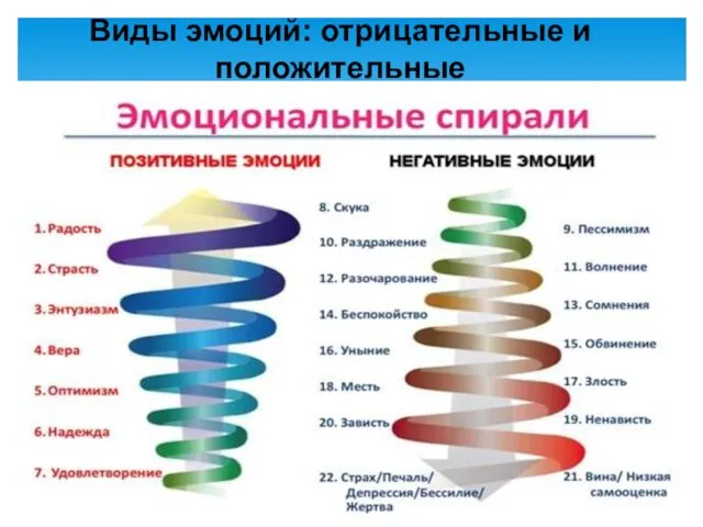 Виды эмоций: отрицательные и положительные