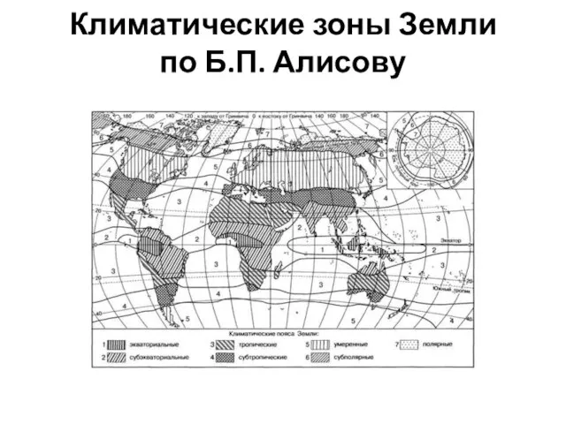 Климатические зоны Земли по Б.П. Алисову