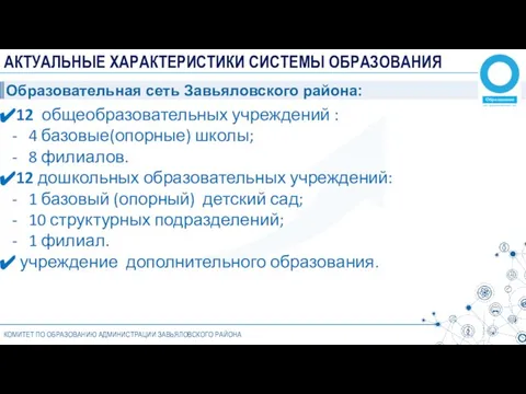 Образовательная сеть Завьяловского района: КОМИТЕТ ПО ОБРАЗОВАНИЮ АДМИНИСТРАЦИИ ЗАВЬЯЛОВСКОГО РАЙОНА АКТУАЛЬНЫЕ