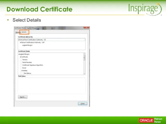 Download Certificate Select Details