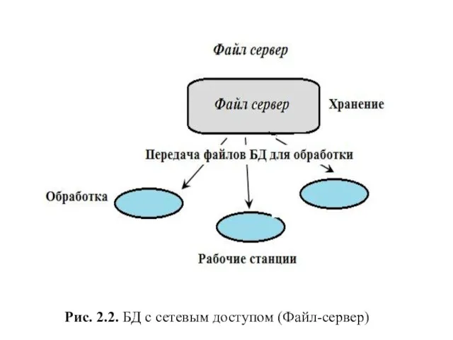 Рис. 2.2. БД с сетевым доступом (Файл-сервер)