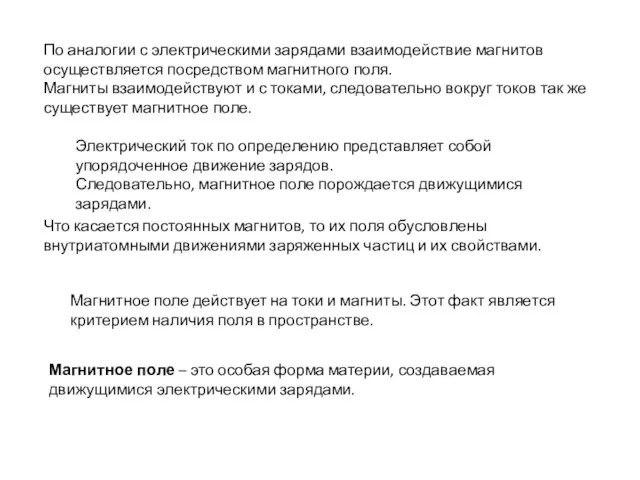 По аналогии с электрическими зарядами взаимодействие магнитов осуществляется посредством магнитного поля.