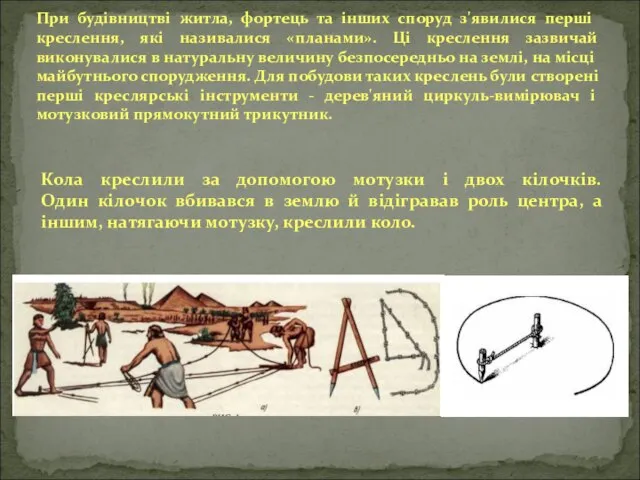 При будівництві житла, фортець та інших споруд з'явилися перші креслення, які