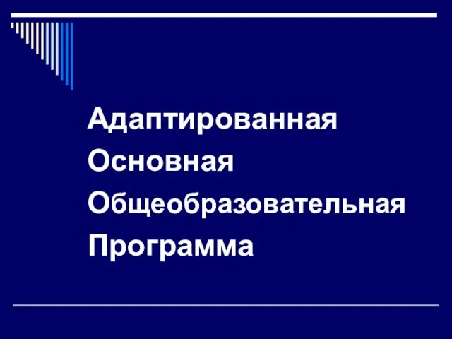 Адаптированная Основная Общеобразовательная Программа