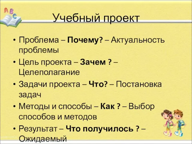 Учебный проект Проблема – Почему? – Актуальность проблемы Цель проекта –