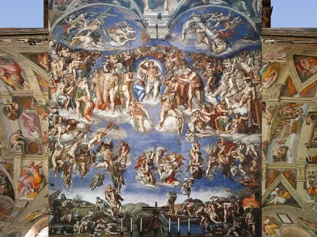 Микеланджело Буонарроти(1475-1564) Известные работы – «Пьета», «Давид», роспись потолка Сикстинской капеллы в Ватикане, фреска «Страшный суд».