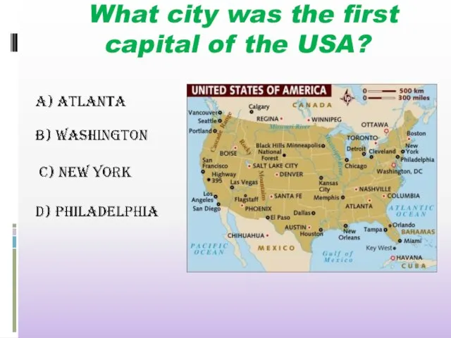 What city was the first capital of the USA?