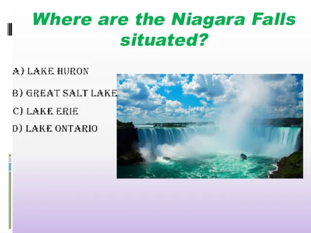 Where are the Niagara Falls situated?