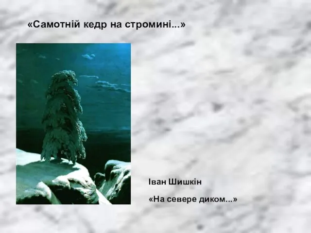 «Самотній кедр на стромині...» «На севере диком...» Іван Шишкін