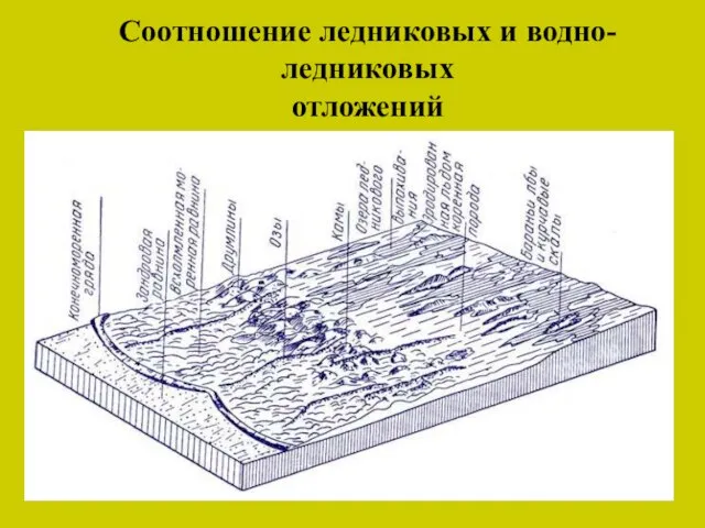 Соотношение ледниковых и водно-ледниковых отложений