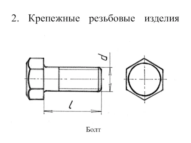 2. Крепежные резьбовые изделия Болт