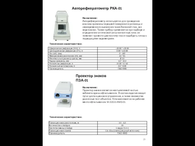 Авторефкератометр РКА-01 Назначение: Авторефкератометр используется для проведения анализа кривизны передней поверхности