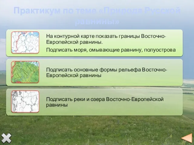 Практикум по теме «Природа Русской равнины»
