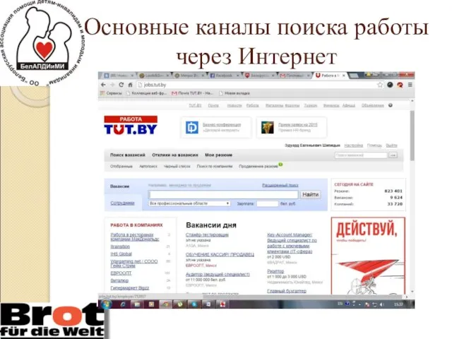 Основные каналы поиска работы через Интернет