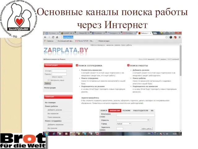 Основные каналы поиска работы через Интернет