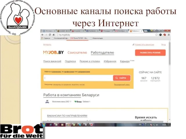 Основные каналы поиска работы через Интернет