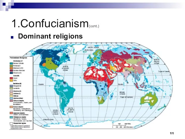 1.Confucianism(cont.) Dominant religions