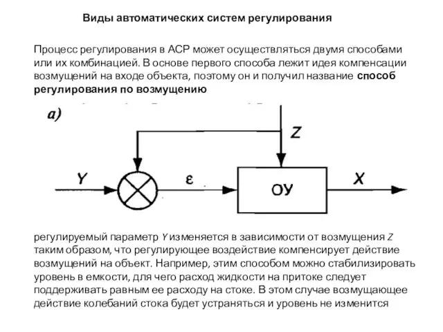 Виды автоматических систем регулирования Процесс регулирования в АСР может осуществляться двумя