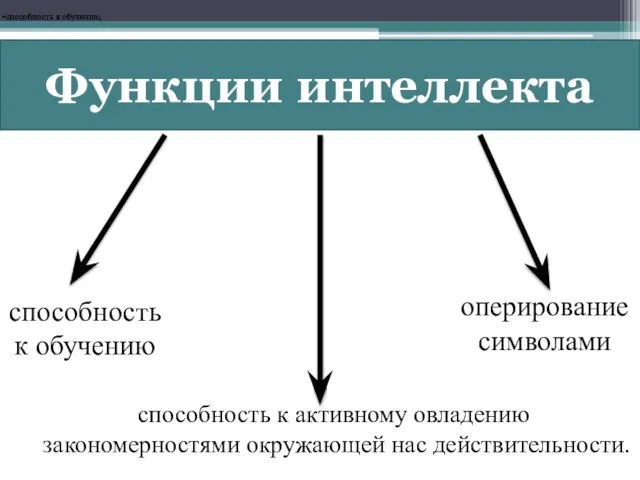 Функции интеллекта способность к обучению, способность к обучению, способность к обучению