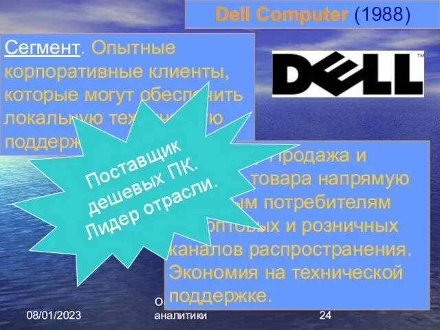 08/01/2023 Основы бизнес - аналитики Сегмент. Опытные корпоративные клиенты, которые могут