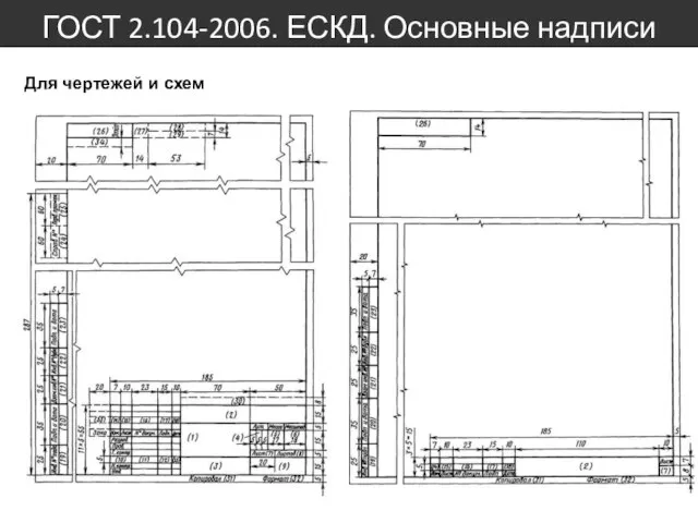 ГОСТ 2.104-2006. ЕСКД. Основные надписи Для чертежей и схем