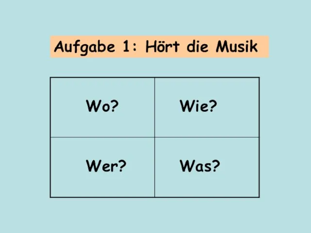 Aufgabe 1: Hört die Musik