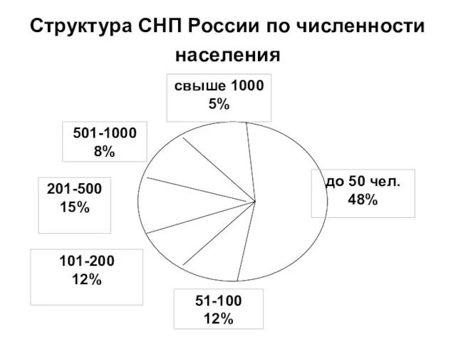 Структура СНП России по численности населения