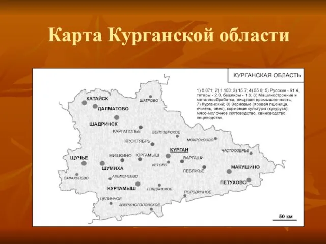 Карта Курганской области