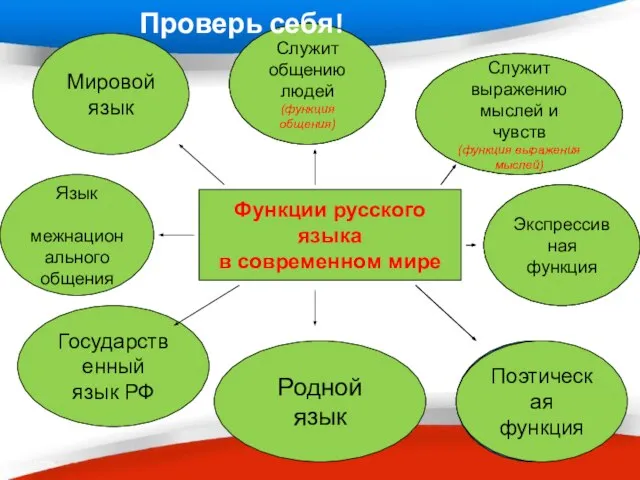 Функции русского языка в современном мире Экспрессивная функция Поэтическая функция Служит
