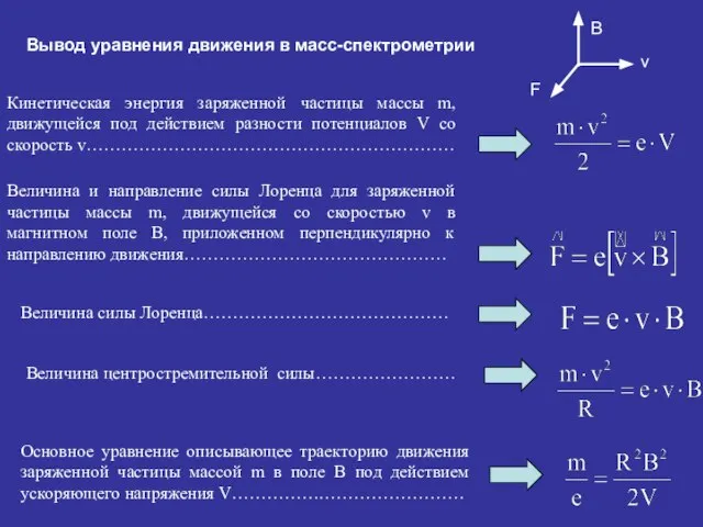 Кинетическая энергия заряженной частицы массы m, движущейся под действием разности потенциалов