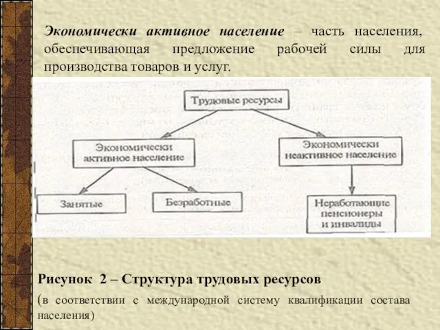 Экономически активное население – часть населения, обеспечивающая предложение рабочей силы для