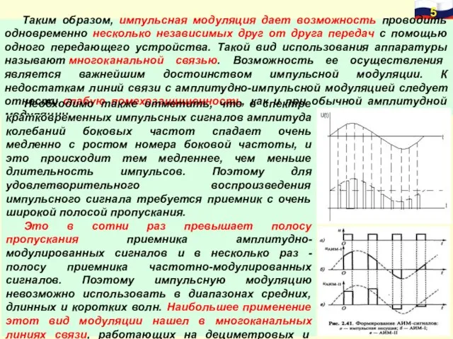 Таким образом, импульсная модуляция дает возможность проводить одновременно несколько независимых друг