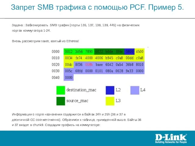 Задача : Заблокировать SMB трафик (порты 135, 137, 138, 139, 445)