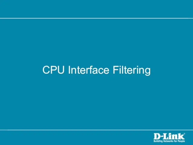 CPU Interface Filtering