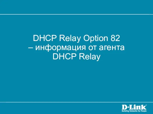 DHCP Relay Option 82 – информация от агента DHCP Relay