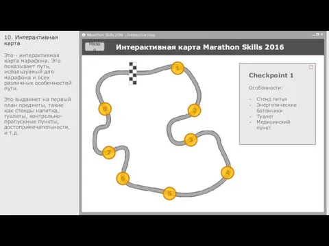 Интерактивная карта Marathon Skills 2016 10. Интерактивная карта Это - интерактивная